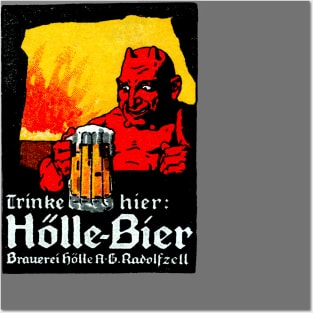 1905 Beer Drinking Devil Posters and Art